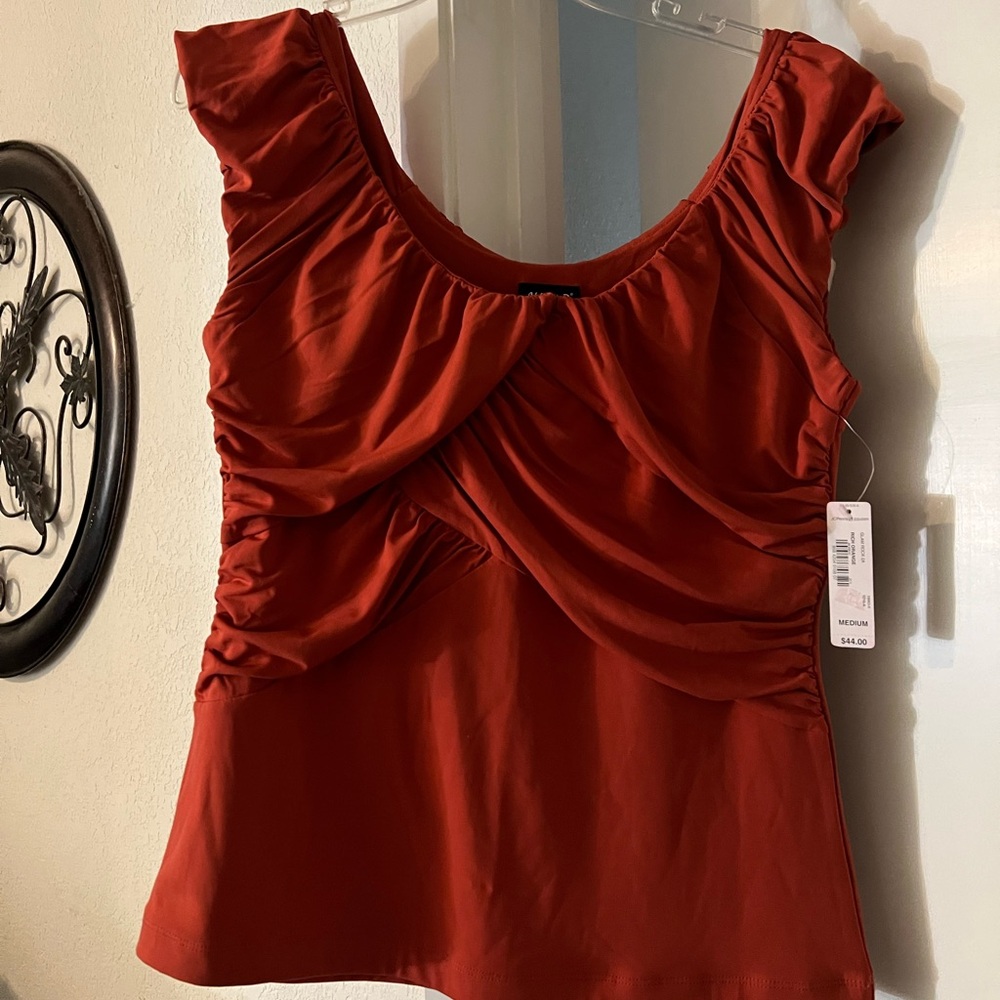Allen B. By Allen Schwartz Rust Red Blouse